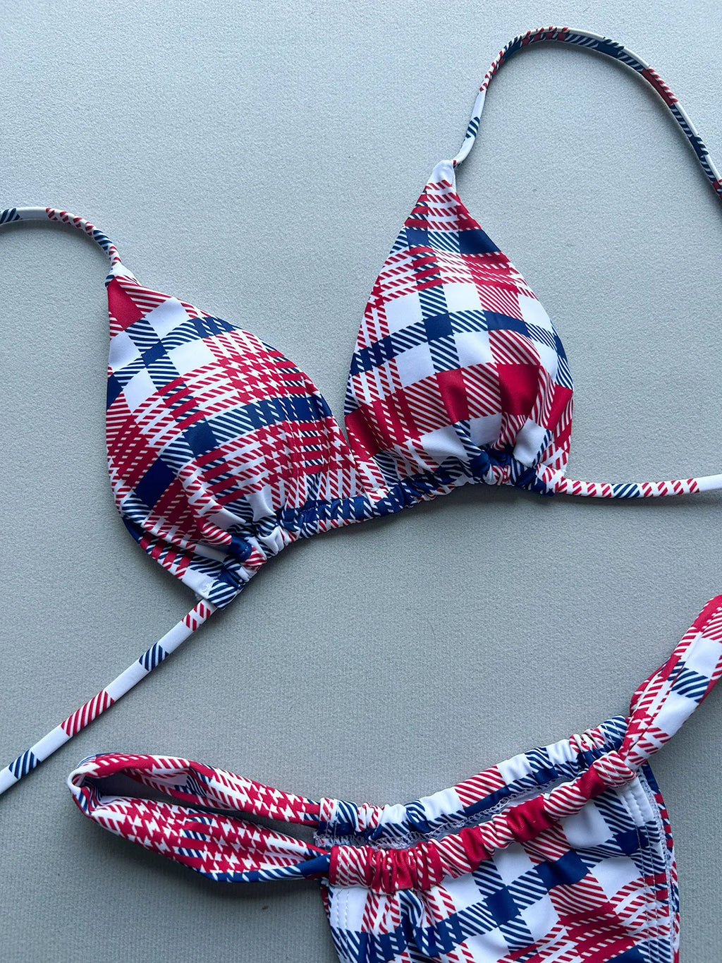 Gingham Brazilian Thong Set