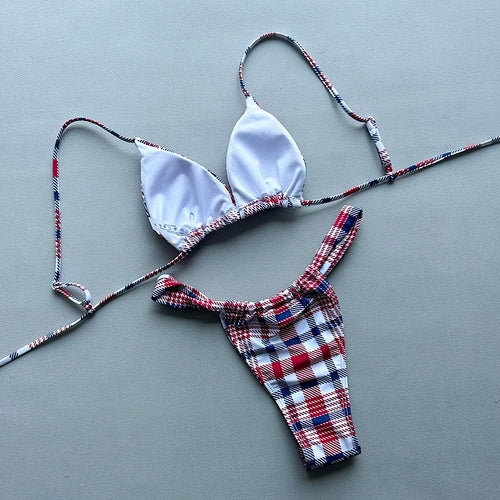 Gingham Brazilian Thong Set